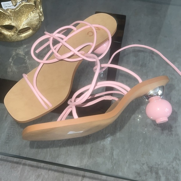 INC Womens Chedel Pink Faux Leather Square Toe Lace-Up Heels Shoes - Picture 9 of 14